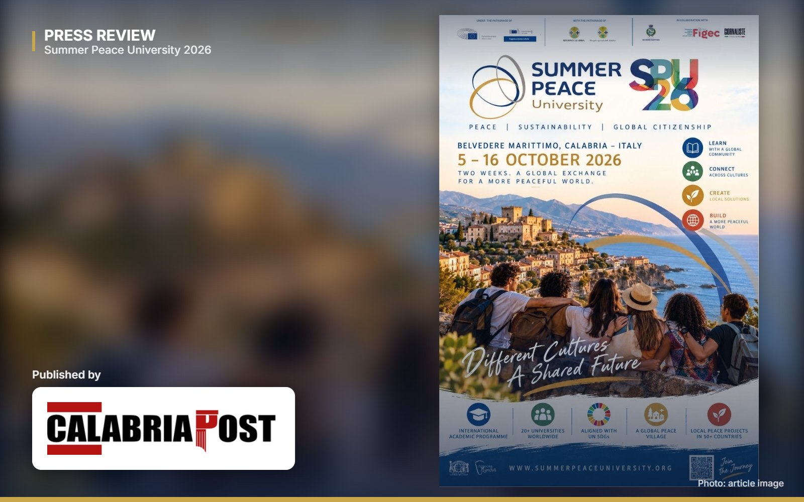 Belvedere Marittimo crocevia di culture per la terza Summer Peace University